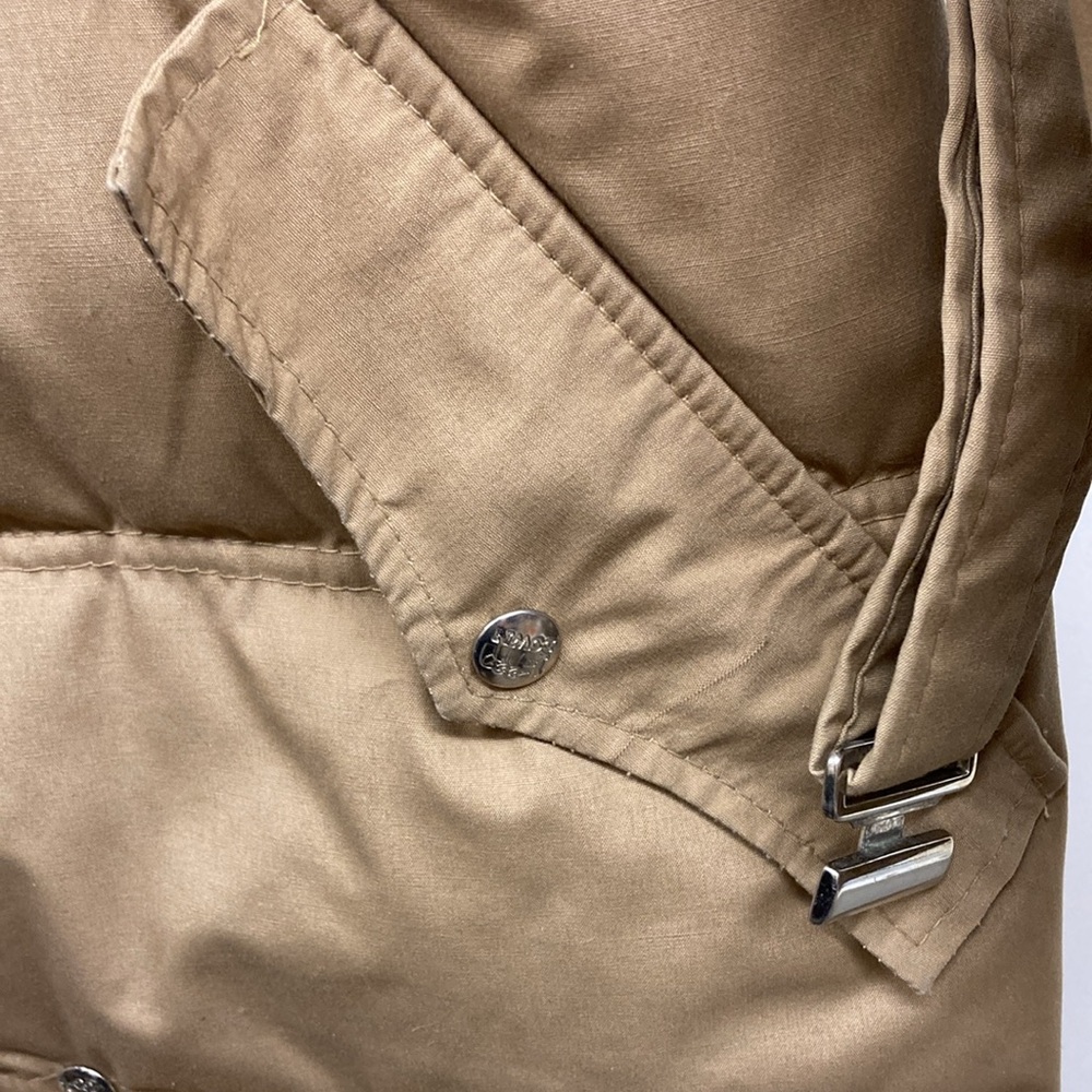 1st Down Y2K Puffer Down Coat Tan Long Middie Length Belted Khaki Trench EUC! - Picture 13 of 17